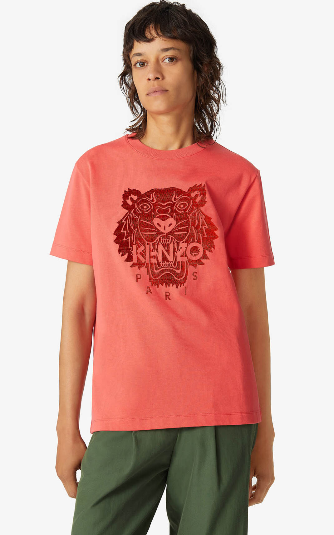 Kenzo Loose Tiger T-shirts Dame - Rød DK-215526